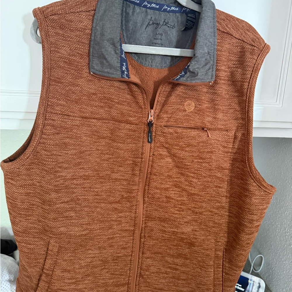 Wrangler Brown Textured Zip-Front Knit Vest